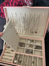 Joyero de terciopelo de doble capa, caja de almacenamiento de joyería europea de cuero de alta capacidad, soporte de joyería de gran espacio, caja de regalo