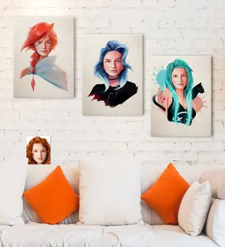 

Personalized 3'lü Women Abstract Caricature Of Canvas Table set 30x50cm-2