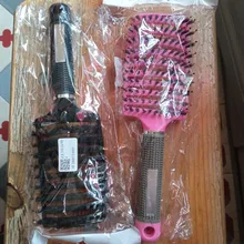 Peine para masaje del cuero cabelludo para mujer, 7 colores, cerdas de nailon, cepillo de pelo rizado húmedo, cepillo de pelo para salón, herramientas de estilo de peluquería