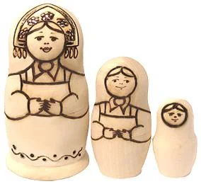 

Set of write the matryoshka girl in kokoshnik 3 in 1, 11 cm