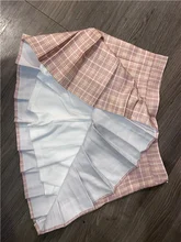 QRWR-faldas de estilo Kawaii para mujer, faldas plisadas de cintura alta, estilo coreano, 2021