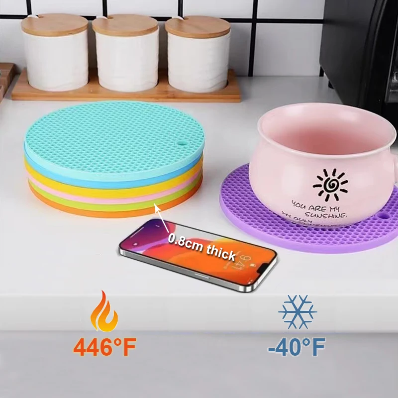 25 Stile Silikonmatte 230 °C hitzebeständig Esstisch Tischset rutschfest Topflappen Tassenuntersetzer Küchenzubehör TABL PAD_voghion.com
