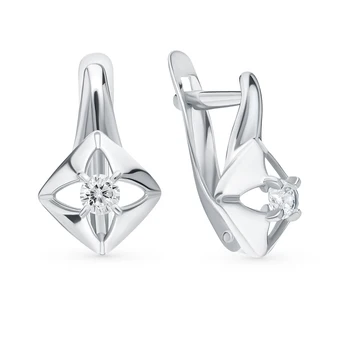 

Silver earrings with cubic zirconia sunlight sample 925 test