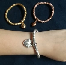 ZOSHI 3 unids/set búho de cristal pulseras de amuleto de corazón y brazaletes de aleación de oro elefante ancla colgantes pulseras de diamantes de imitación para las mujeres
