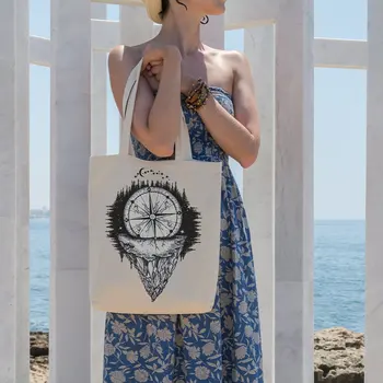 

Angemiel Bag Compass Moon Stance Peak Motif Cloth Bag