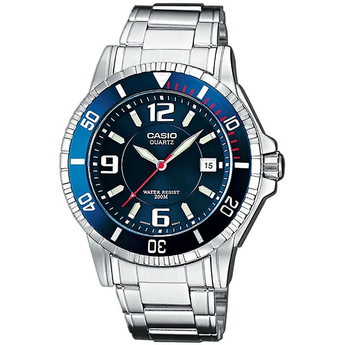 Casio men's diving watch MTD 1053D 2A blue dial steel strap 200m water  resist|Quartz Watches| - AliExpress