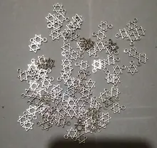 100 Uds Charms Star Of David Shield 13x10mm colgante antiguo ajuste, color plata tibetana Vintage, collar de pulsera DIY