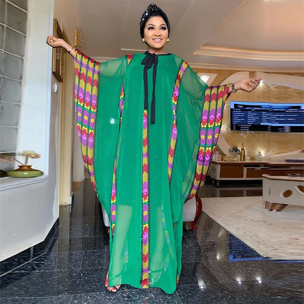 African dress for women kaftan maxi long dress dashiki chiffon bubu gowns robe for evening Party (6)
