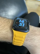 Correa de enlace de cuero para Apple watch, banda de 44mm, 40mm, 38mm, 42mm, pulsera de bucle magnético original, iWatch seires 3, 5, 4, 6 SE