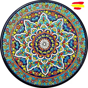 

Ceramic plate 29 cm/11.4 inch diameter - Spanish ceramic - enameled up handmade - Made in Spain - MIJASCERAMIC -