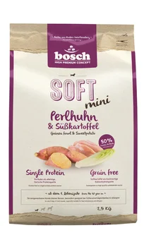 

Bosch soft mini with guinea fowl and Batat semi-hollow dog food 2,5 kg