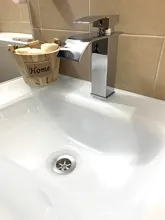 Faucet-Waterfall Vanity-Sink Washing-Taps Cold-Basin Chrome Bathroom Brass Rozin Single-Lever