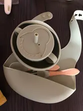 6 unids/set alimentación de bebé vajilla libre de BPA, silicona de grado de alimentos de babero mantel tenedor cuchara de alimentación taza suministros de bebé para los niños