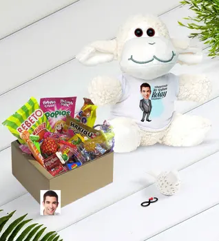 

Personalized Mr Easy Grow Caricature Of Nostalgic Lezzetler Plush Little Lamb Gift Seti-1