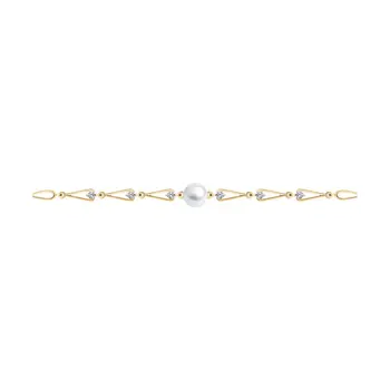 

Sokolov bracelet in gold with pearls and cubic zirconia, fashion jewelry, 585, women's male