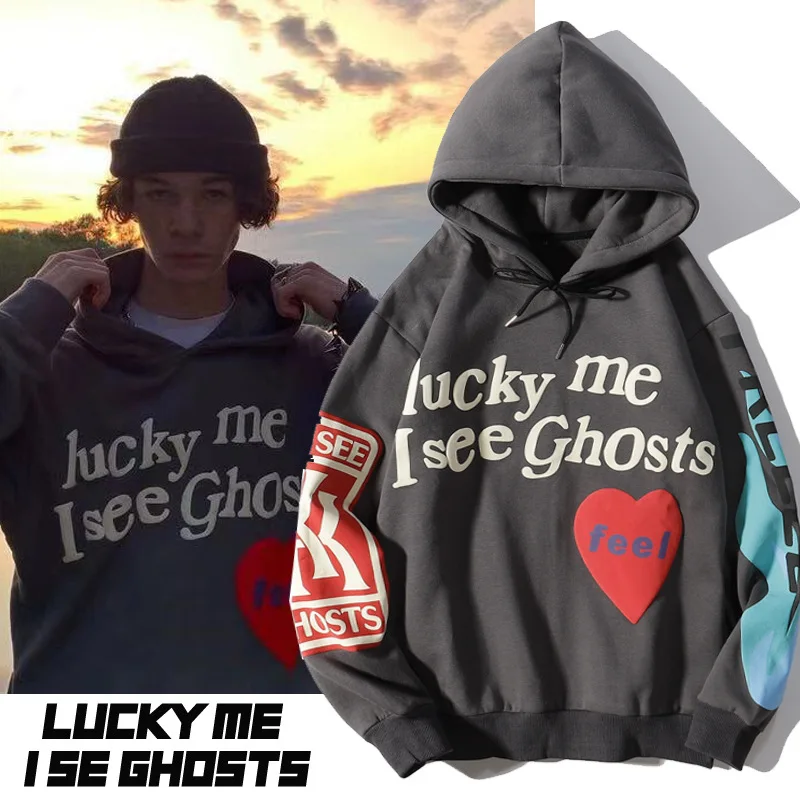 Sudadera con capucha de Kanye West para niños, capucha de Kanye West Lucky Me, ve a los fantasmas, envío directo