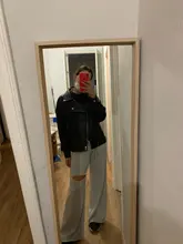 Jacket Women Basic-Coat Moto Aelegantmis Faux-Leather Plus-Size Winter Outerwear Autumn