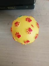 Funny Pet Dog Foot Print Ball Toy Colorful Sound Squeaky Toys for Dogs Cats Soft Rubber