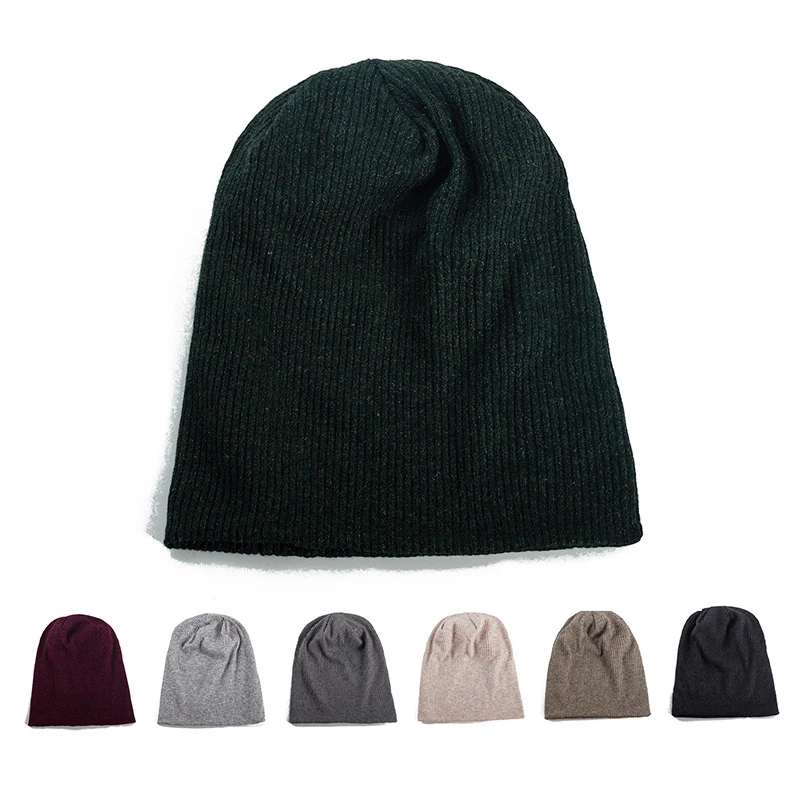 

Women Man Ribbed Solid Color Beanie Hat Winter Knitted Hats Unisex Baggy Slouchy Beanies&Skullies Cap Warm Fashion Bonnets