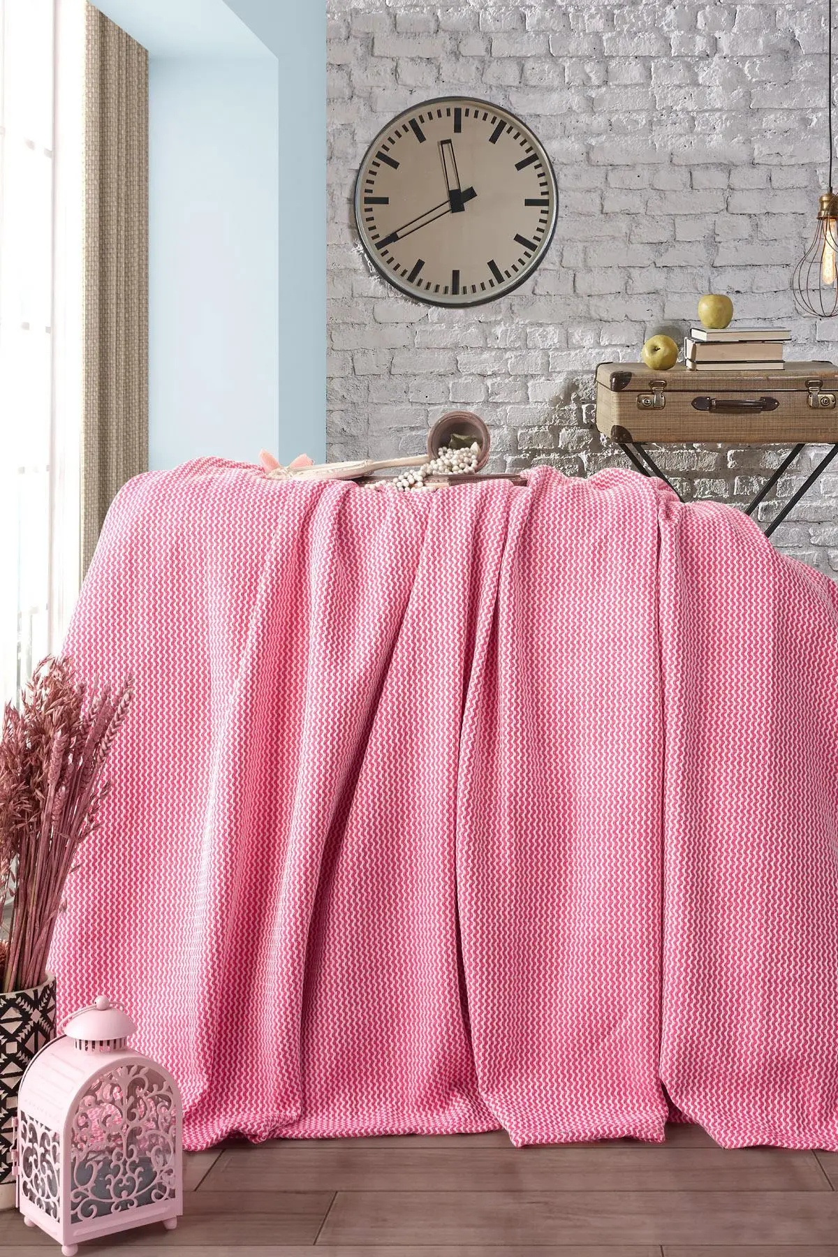 

100 Cotton Four Seasons Blanket Double Bed | Fuchsia