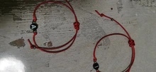 Pulsera hecha a mano con 26 letras, cuerda de rosca negra y roja, pulseras ajustables con iniciales del nombre para hombre y mujer, joyería con estilo para pareja