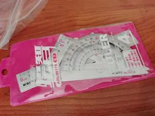 4 Uds suministros para escuela dibujo Set cuadrado triángulo regla aleación de aluminio transportador