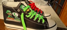 Zapatillas deportivas con estampado de Super Mario para hombre y mujer, zapatos informales con dibujos animados, Color negro