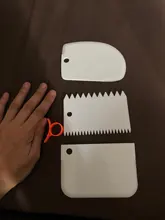 Cortador de masa para pasteles, espátula para raspador de crema de pastel, cortador de pasta, raspador de borde de dientes Irregular, 3 uds.