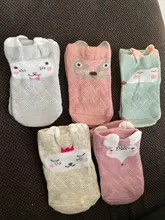 YWHUANSEN-Calcetines de malla de verano para recién nacidos, bonitos calcetines de dibujos animados para niñas, calcetines finos de algodón suave para niños, 5 par/lote