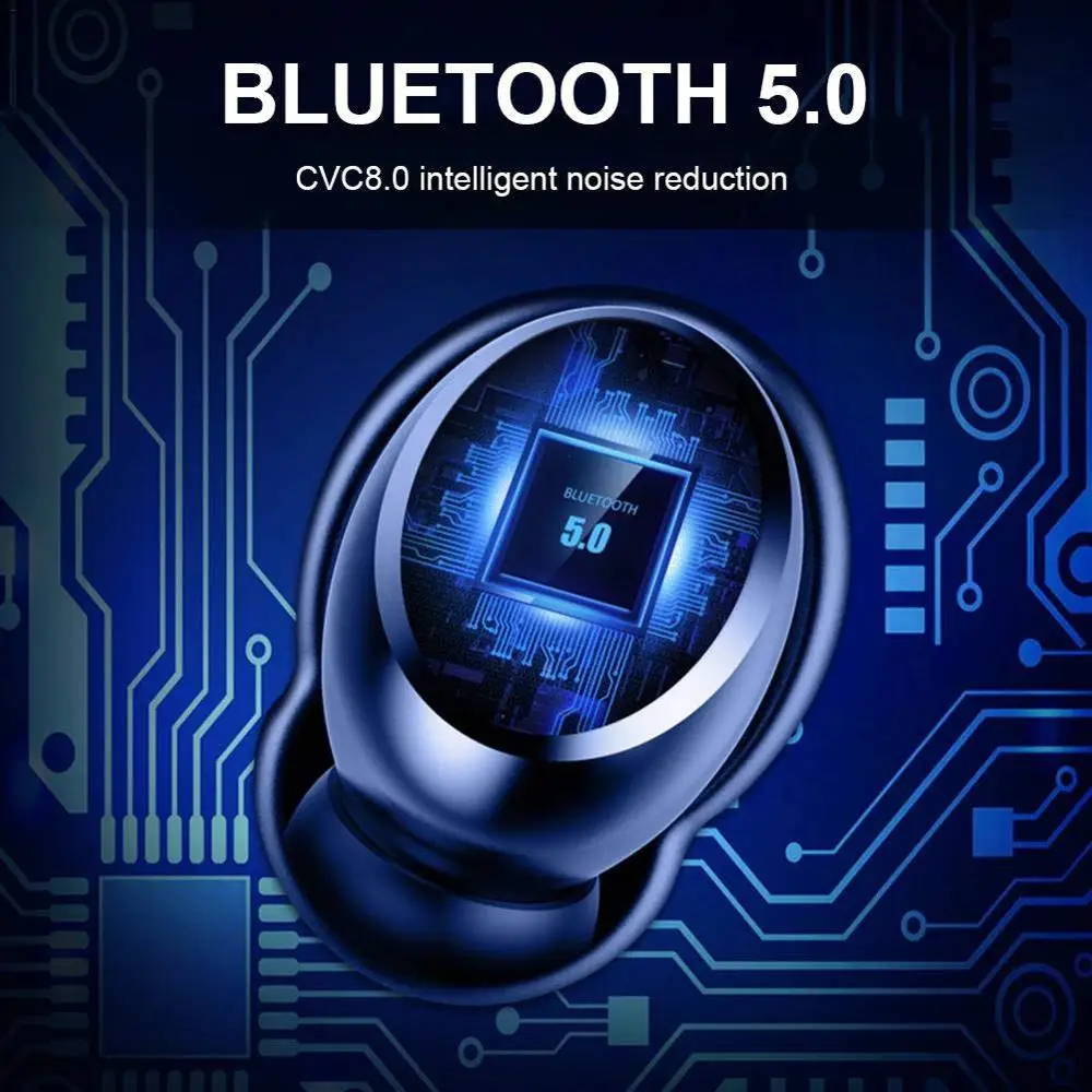 TWS Bluetooth наушники с микрофоном светодиодный дисплей беспроводные Bluetooth наушники водонепроницаемые наушники с шумоподавлением