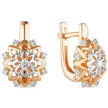

Alcor earrings with 18 diamonds in red gold