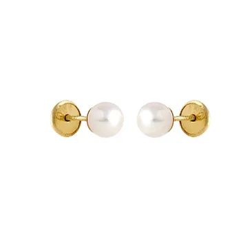 

Earrings 18k Yellow Gold model Earrings Baby (2 Beads Cultured Measurement: 4mm.