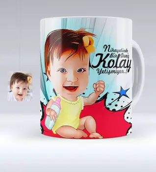 

Personalized Baby Girl Caricature Of White Mug cup-1