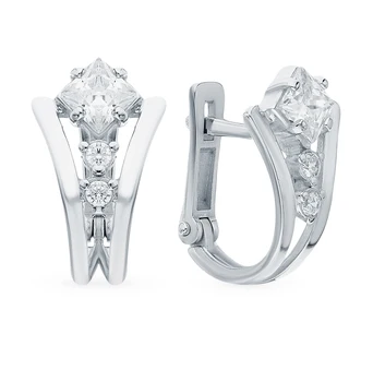 

Silver earrings with cubic zirconia sunlight sample 925