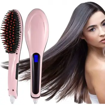 

Thermal brush ionizing winds smooth hair slicker plate heated