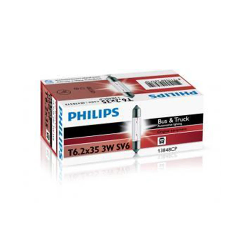 PHILIPS 13848CP Fest T6.2x35 24V 3W SV6 Освещение номерного знака автомобиля Авто лампа накаливания 25881