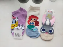 Calcetines de algodón transpirables de dibujos animados para mujer y niña, de Minnie, Mickey Mouse, a la moda, tobilleros, 1 par