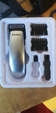 Kemei-Mini Afeitadora eléctrica portátil para hombre, maquinilla de afeitar Máquina para cortar cabello Barba, 3 peines