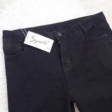 Pencil Jeans Trousers Denim Pants Skinny Syiwidii Vintage Streetwear Blue Stretchy High-Waisted