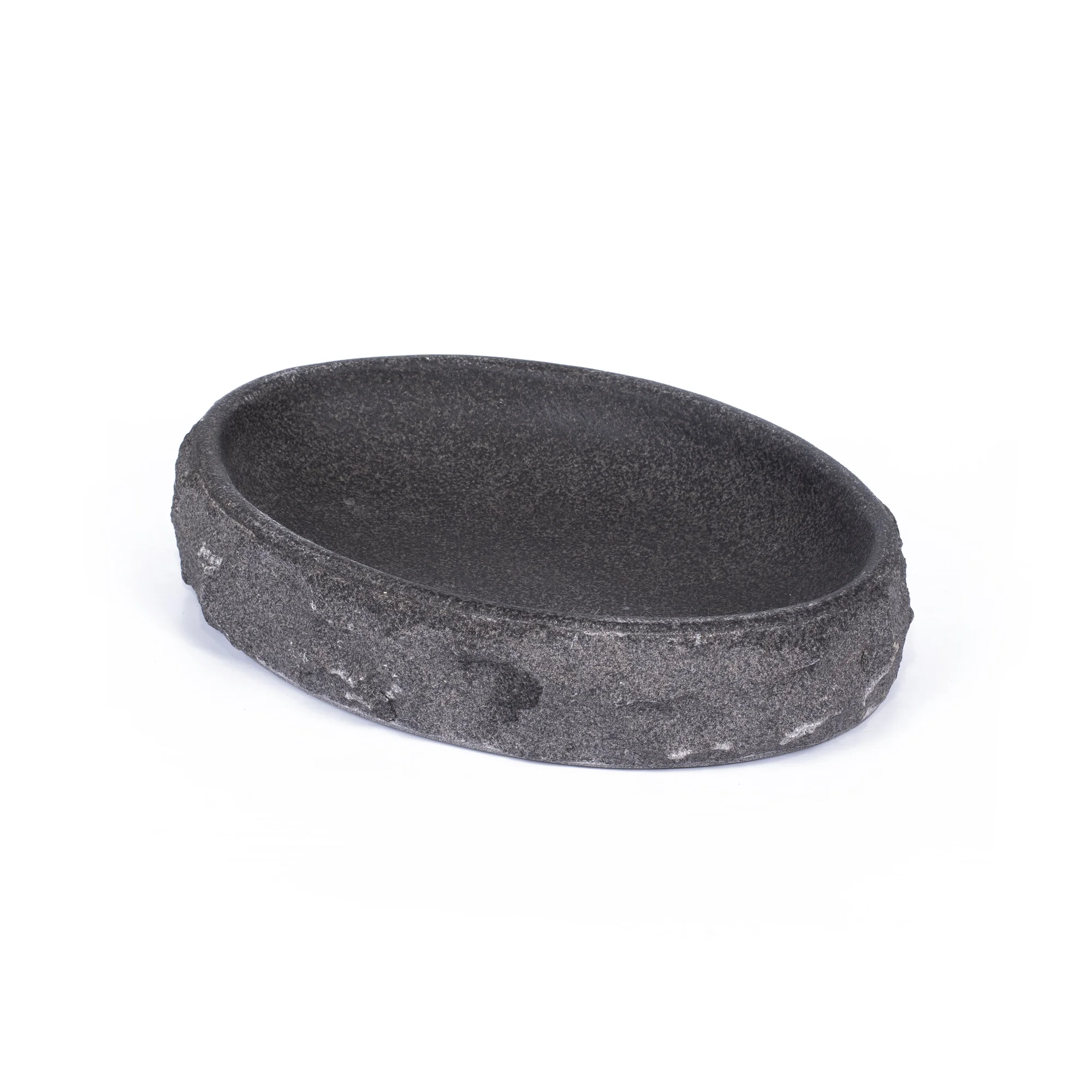 

Natural Bowl Ellipse Basalt Natural Stone Plate Luxury Design High Quality Handmade