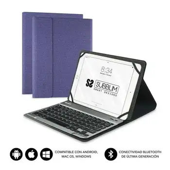 

Case with keyboard subblim keytab pro bluetooth purple-for tablet 10.1 '/25.65cm-battery 420mah -compatible