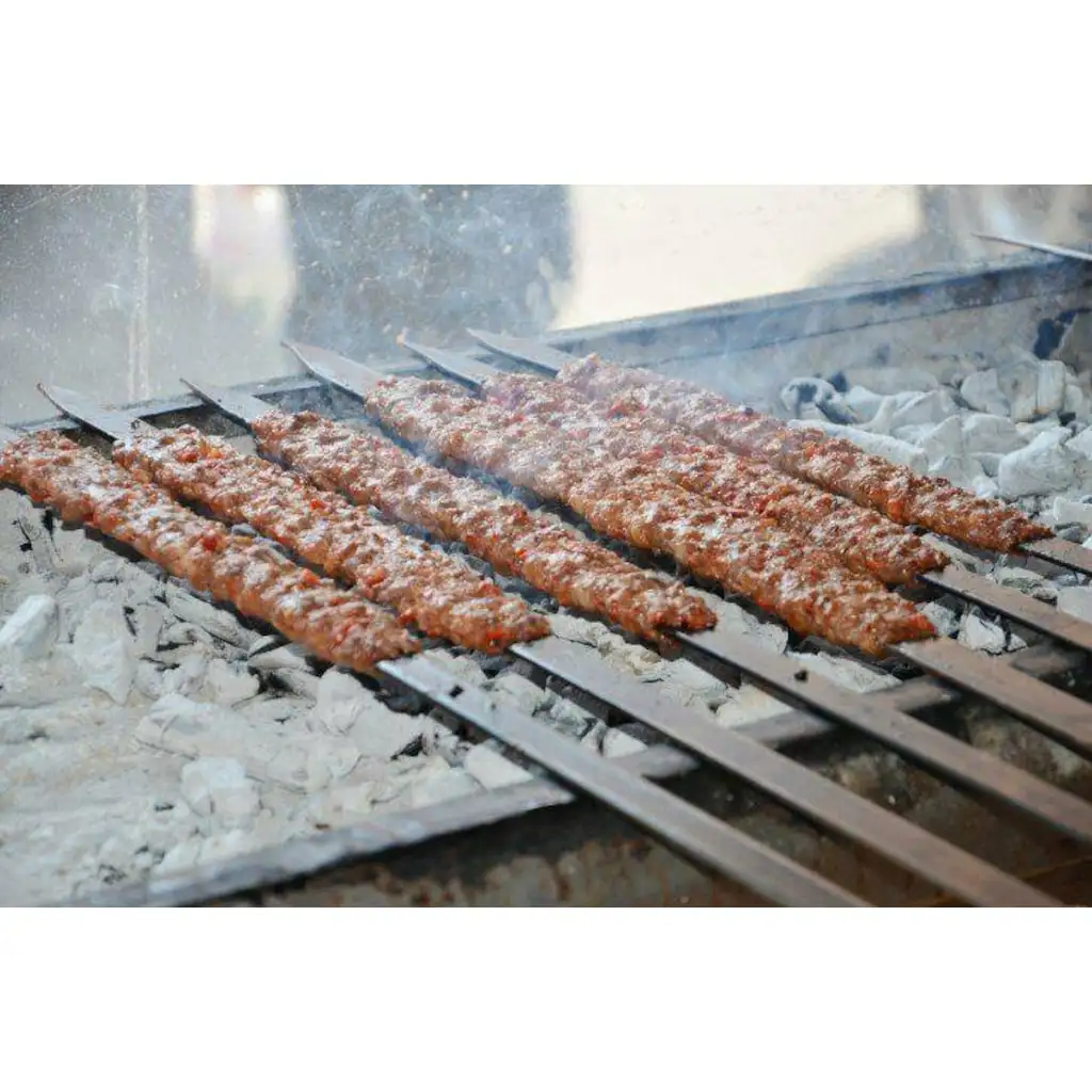 Adana Kebab Doner Meat Minced Chicken Galvanized Skewer 50 Cm Kitchen Barbecue Grill Kebab Skewer Pro Quality Product BBQ Tool