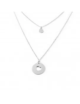 

Silver necklace with double Heart openwork