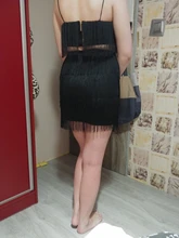 Tobinoone 2021 nuevo mujeres verano borla elegante vestido Club vestido de fiesta Sexy hombro embellecido con borlas Mini vestido