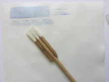 Pincel plano de pelo de cabra, mango de bambú, suministros de arte, acuarela, artista, alta calidad, 1 unidad, 2660