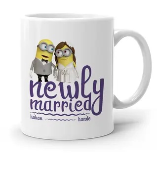 

Personalized Minions New Married Design White Mug Cup