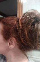 Horquilla de pelo sintético para mujer, moño de rosquilla recto de 80g, Ombre elástico Updo moño esponjoso desordenado