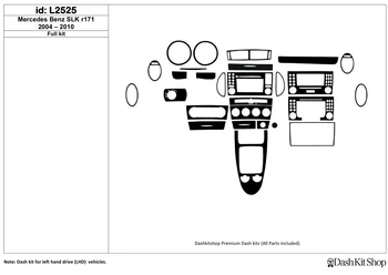 

Interior trim for Mercedes Benz SLK R171 2004-2007. Set L2525.