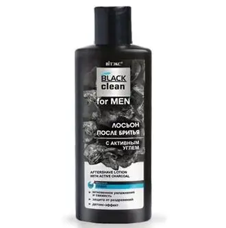 

Black clean for men after shave lotion with active corner