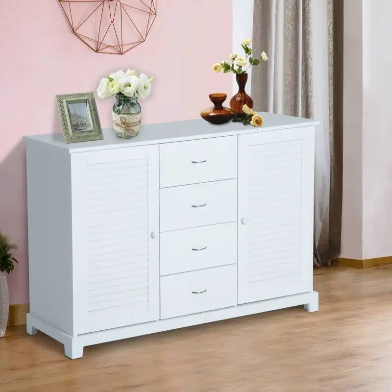 Шкаф для ванной комнаты или деревянный вход 2 двери и 4 Drawers-Coloranco-120x40x80 см